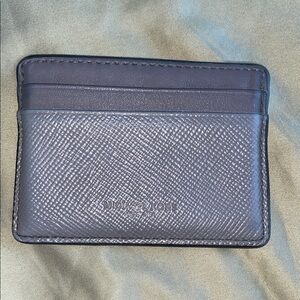 Grey Leather Card Holder Michael Kors